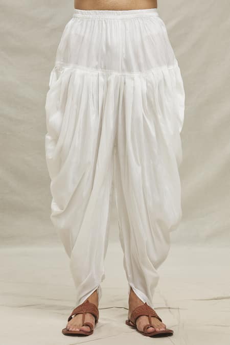 Arihant Rai Sinha_Pink , Satin Embroidery Floral Butti Kurta With Dhoti Pant_at_Aza_Fashions