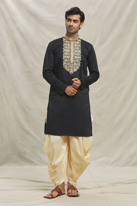 Arihant Rai Sinha Floral Jaal Embroidered Kurta With Dhoti Pant 