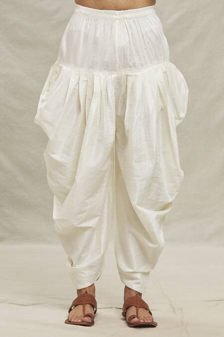 Arihant Rai Sinha_Blue , Satin Sequins, Embroidery Floral Thread Kurta With Dhoti Pant_at_Aza_Fashions