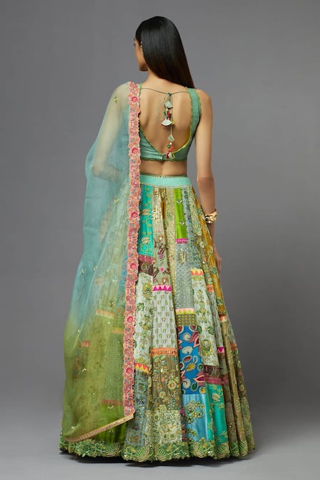Aum By Asit And Ashima Embroidered Blouse Lehenga Set 