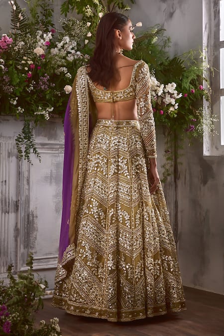 Shian Ambrosia Gota & Pearl Embellished Bridal Lehenga Set 
