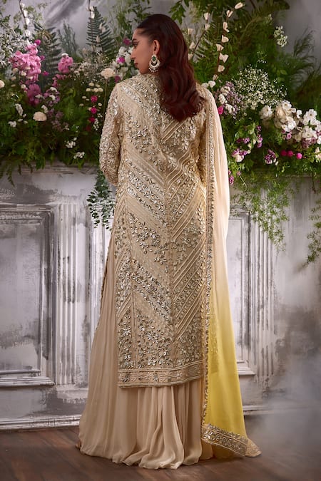 Shian Mughal Fleur Gota & Pearl Embellished Kurta Sharara Set 