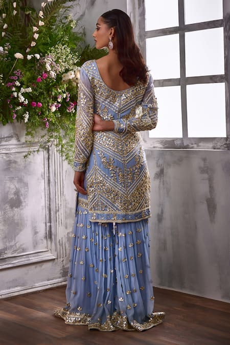 Shian Baroque Fleur Gota & Pearl Embellished Kurta Gharara Set 