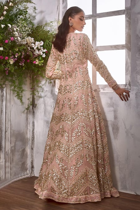 Shian Gypso Fleur Gota & Pearl Embellished Anarkali With Dupatta 
