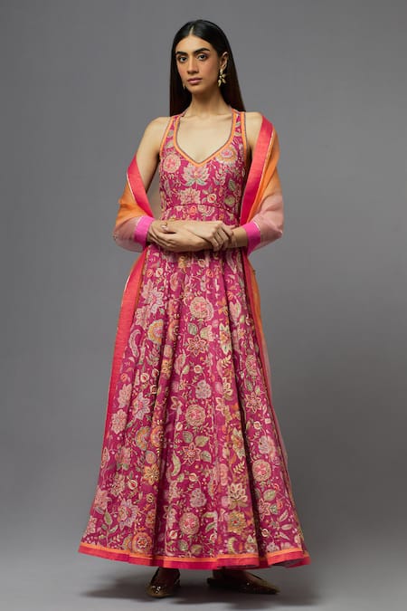 AUM by Asit and Ashima Embroidered Anarkali With Dupatta 