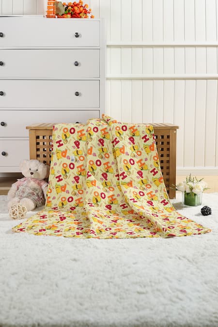 Quliting Tree Multi Color Cotton Winnie The Poo Pattern Baby Quilt 