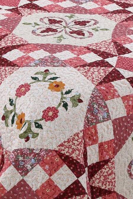 Quliting Tree_Multi Color Microfiber, 100% Abstract Floral Pattern Quilt With Pillow Covers_Online_at_Aza_Fashions