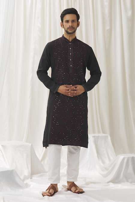 Aariyana Couture Thread Floral Embroidered Kurta With Pant 