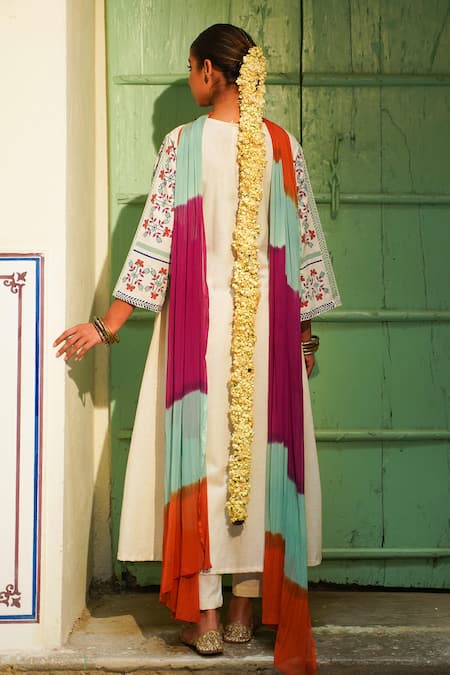 The Home Affair A Line Floral Print Kurta Palazzo Set