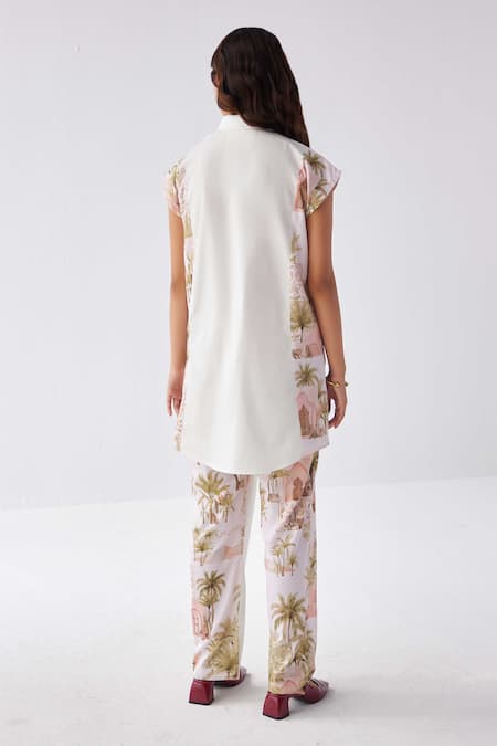 Label Kheerganga Historical Autumn Print Long Shirt With Pant 