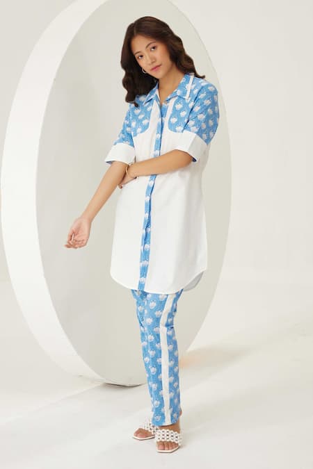 Label Kheerganga Floral Print Yoke Shirt With Pant 