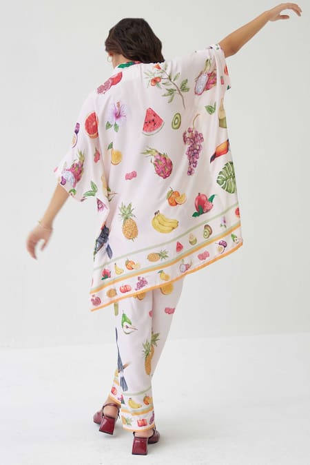 Label Kheerganga Pina Colada Theme Print Kaftan Top With Pant 