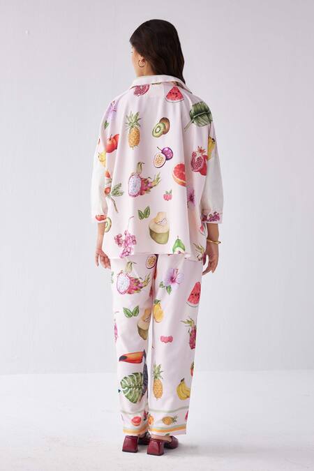 Label Kheerganga Placement Pina Colada Print Shirt With Pant 