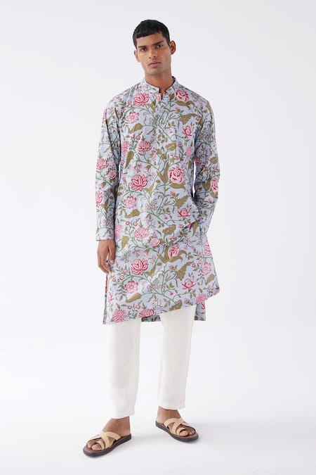 Label Kheerganga Floral Print Cotton Kurta 