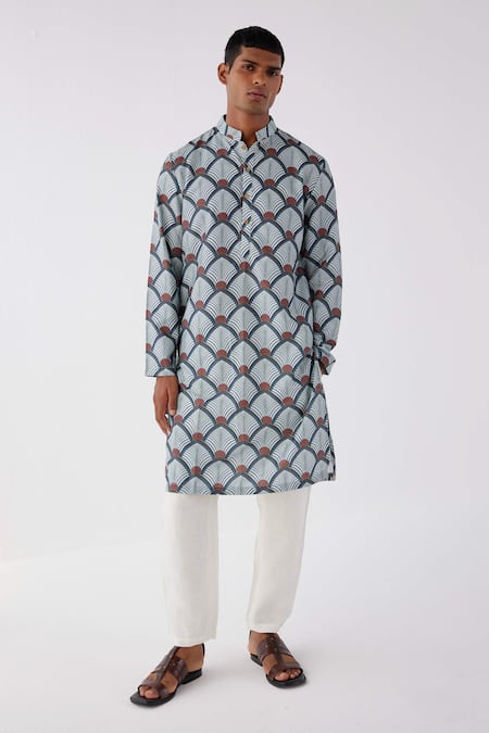 Label Kheerganga Art Deco Print Kurta 