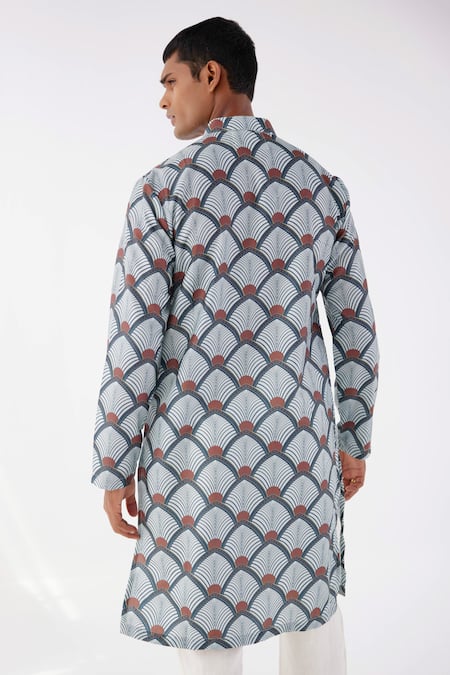 Label Kheerganga Art Deco Print Kurta 