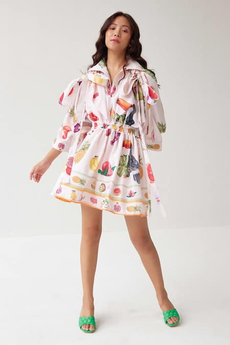 Label Kheerganga Pinacolada Playboy Fruit Print Midi Dress 