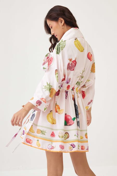 Label Kheerganga Pinacolada Playboy Fruit Print Midi Dress 