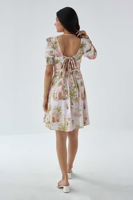 Label Kheerganga Autumn Mist Princess Print Dress 