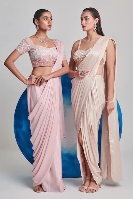 Mithila Palkar in saree  Saree draping styles, Pleated saree, Saree