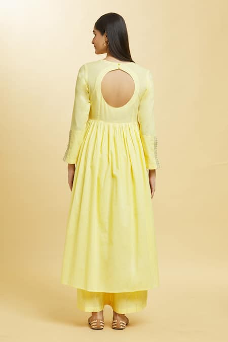 Adara Khan Blossom Crest Embroidered Anarkali Palazzo Set 