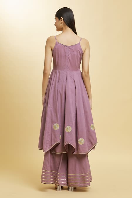 Adara Khan Gota Chakri & Lace Anarkali Palazzo Set 