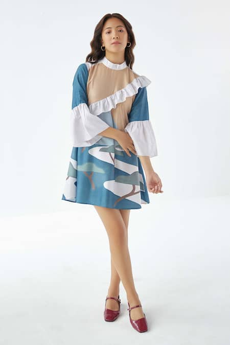 Label Kheerganga Echoes Printed Ruffle Dress 