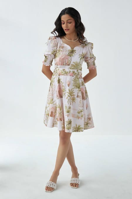 Label Kheerganga Autumn Mist Princess Print Dress 