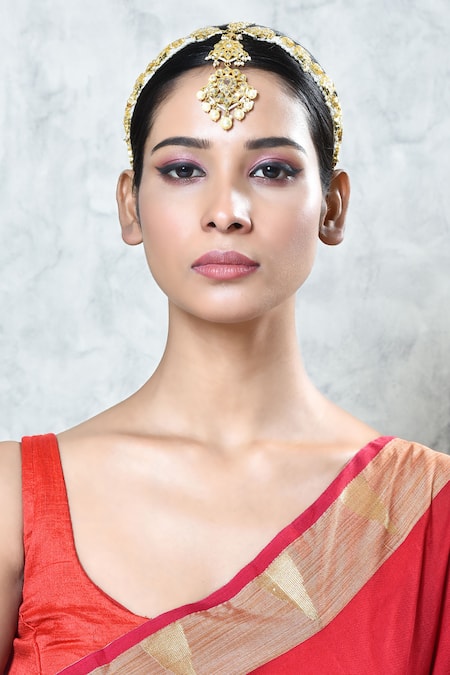 Buy_Kiara_White Kundan And Stone Studded Maangtikka_Online_at_Aza_Fashions