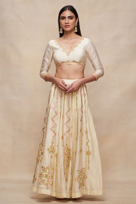 Ready to Wear Lehenga Crop Top Blouse Set for Women Ethnic Skirt and Top