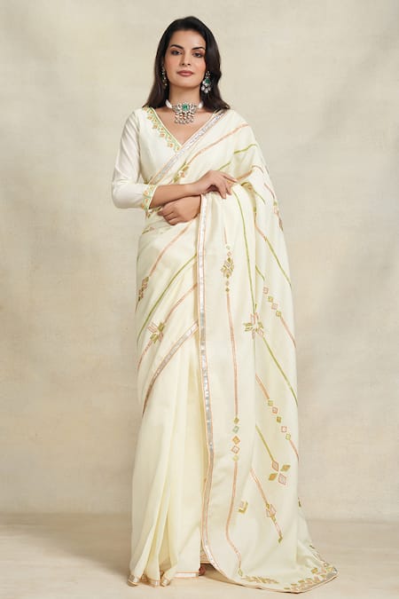 Gulabo by Abu Sandeep Gota Embroidered Chanderi Saree 