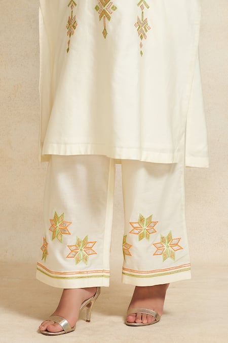 Gulabo By Abu Sandeep Chanderi Gota Embroidered Pant