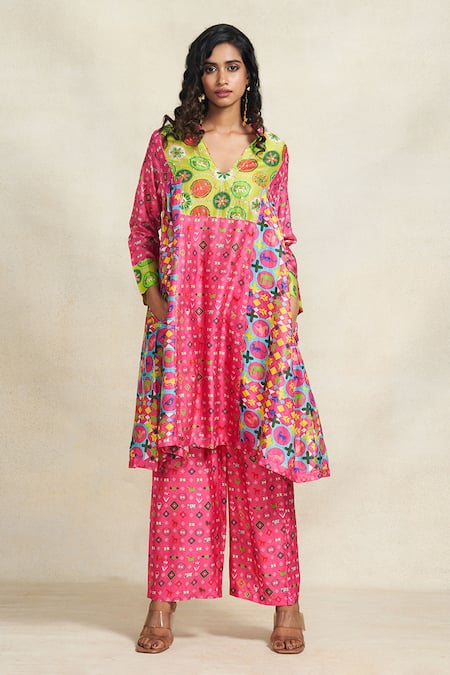 Gulabo by Abu Sandeep Chanderi Printed Kurta 