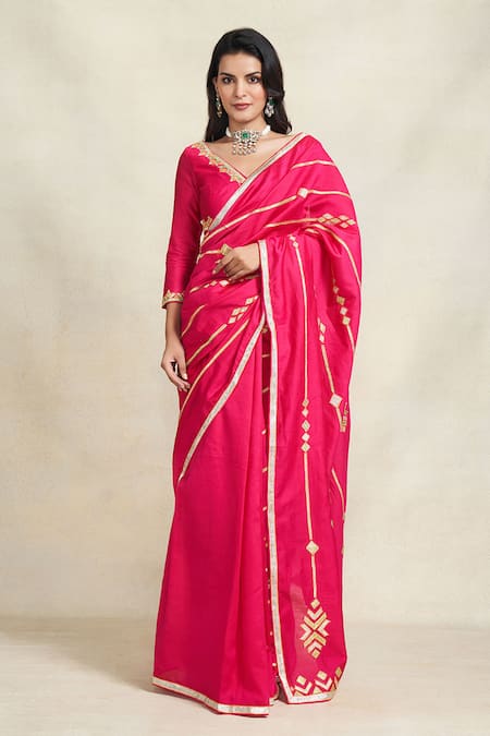 Gulabo by Abu Sandeep Chanderi Gota Work Saree 