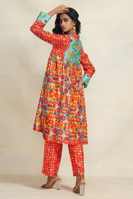 Gulabo By Abu Sandeep Chanderi Geometric Print Pant