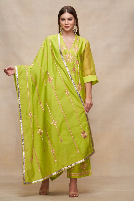 Gulabo by Abu Sandeep Gota Embellished Chanderi Dupatta 