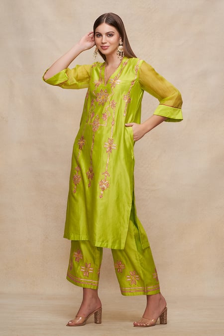 Gulabo by Abu Sandeep Gota Embellished Chanderi Kurta 