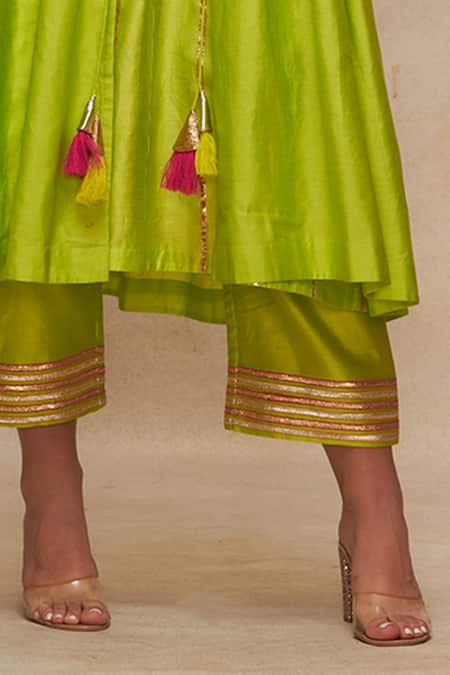 Gulabo By Abu Sandeep Gota Border Chanderi Pant 