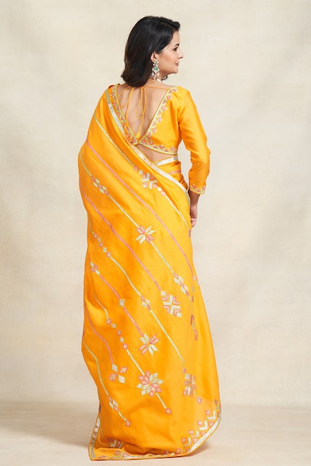 Gulabo By Abu Sandeep Gota Embellished Chanderi Saree 