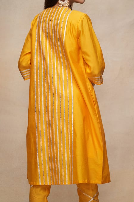 Gulabo By Abu Sandeep Pintucked Gota Embellished Tunic 