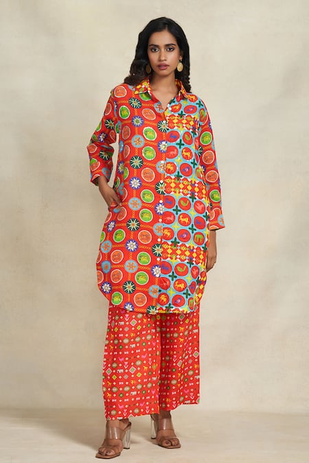 Gulabo by Abu Sandeep Botanic Print Linen Pant 