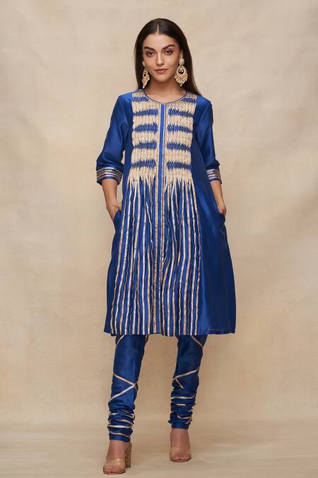 Gulabo By Abu Sandeep Gathered Gota Embroidered Tunic 