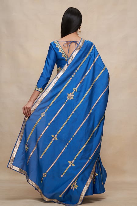 Gulabo By Abu Sandeep Chanderi Gota Embroidered Blouse 