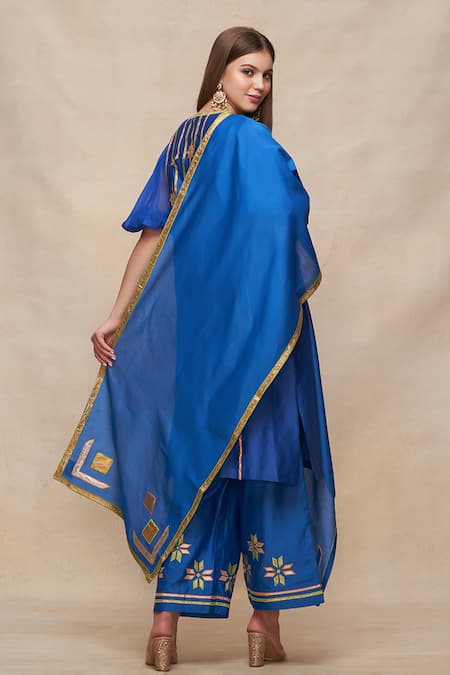 Gulabo By Abu Sandeep Gota Embroidered Puffed Sleeve Kurta 