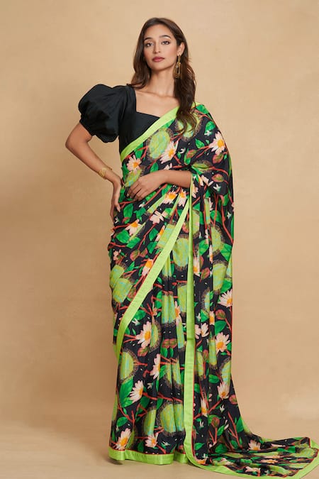 Gulabo by Abu Sandeep Chanderi Floral Print Saree 