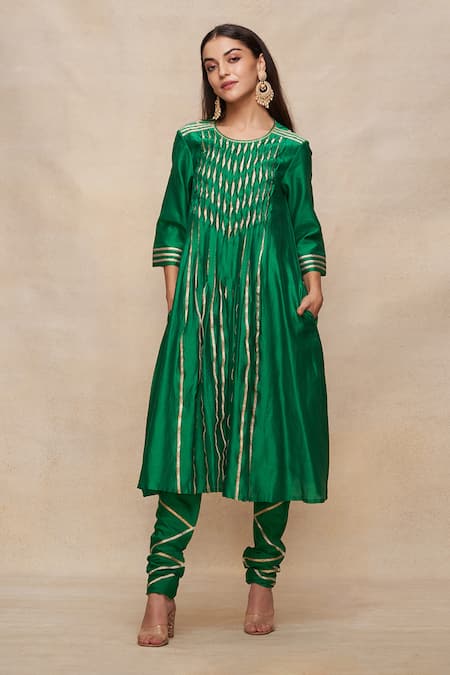 Gulabo by Abu Sandeep Gota Embroidered Pleated Kurta 