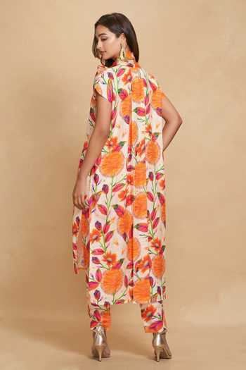 Gulabo By Abu Sandeep Linen Kadam Print Tunic 