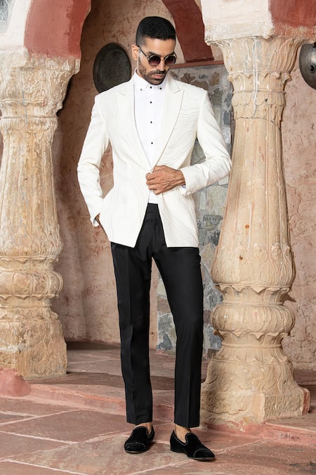 Abkasa Pearl Embroidered Tuxedo & Trouser Set 