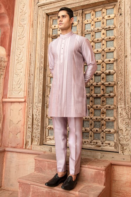 Abkasa Amethyst Pintucked Kurta & Pant Set 
