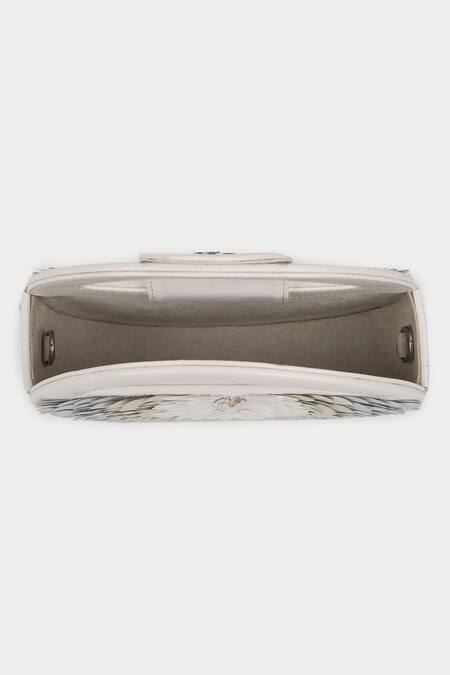 Buy_Aanchal Sayal_Silver Embroidery Camilla Clutch_Online_at_Aza_Fashions